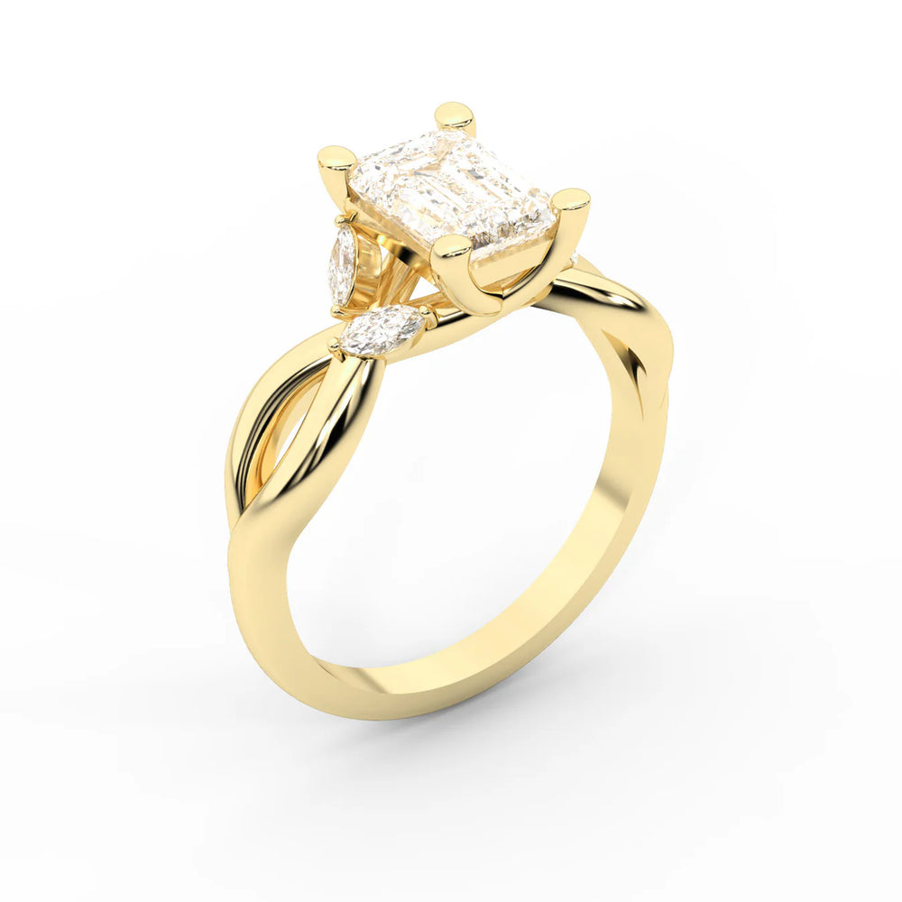 Luna Glow Twisted Round Diamond Engagement Ring