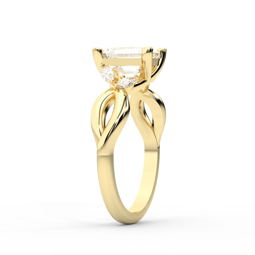 Luna Glow Twisted Round Diamond Engagement Ring