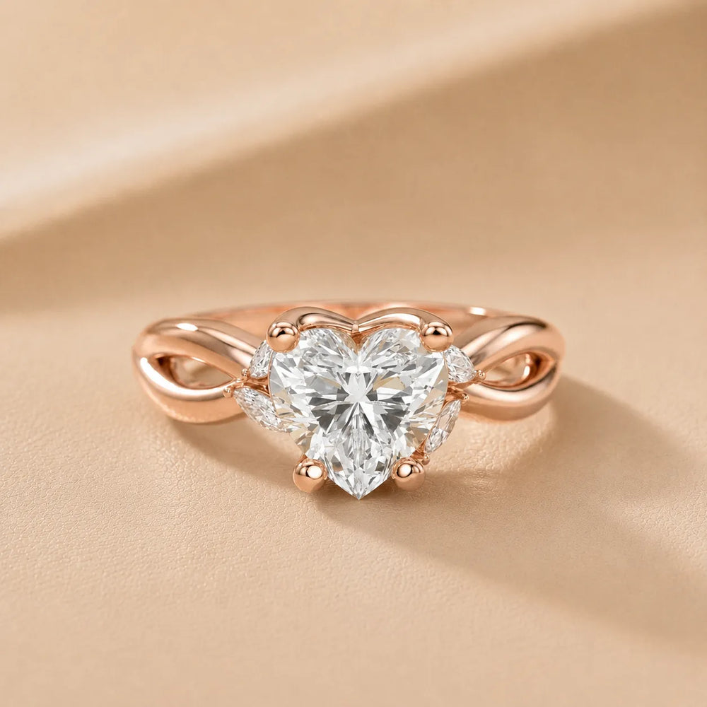 Luna Glow Twisted Round Diamond Engagement Ring
