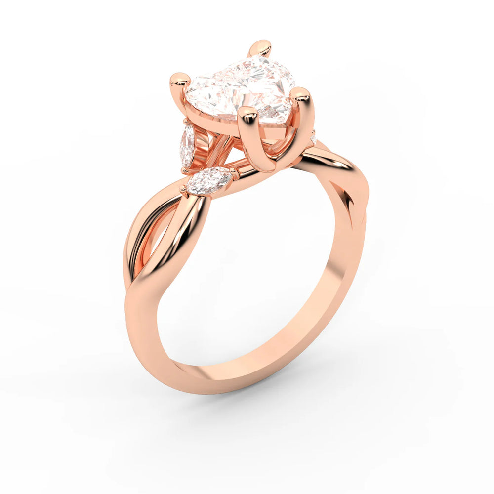Luna Glow Twisted Round Diamond Engagement Ring