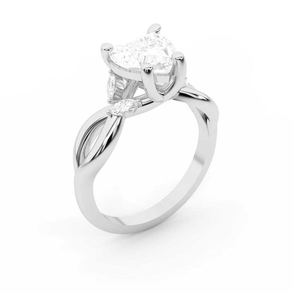 Luna Glow Twisted Round Diamond Engagement Ring