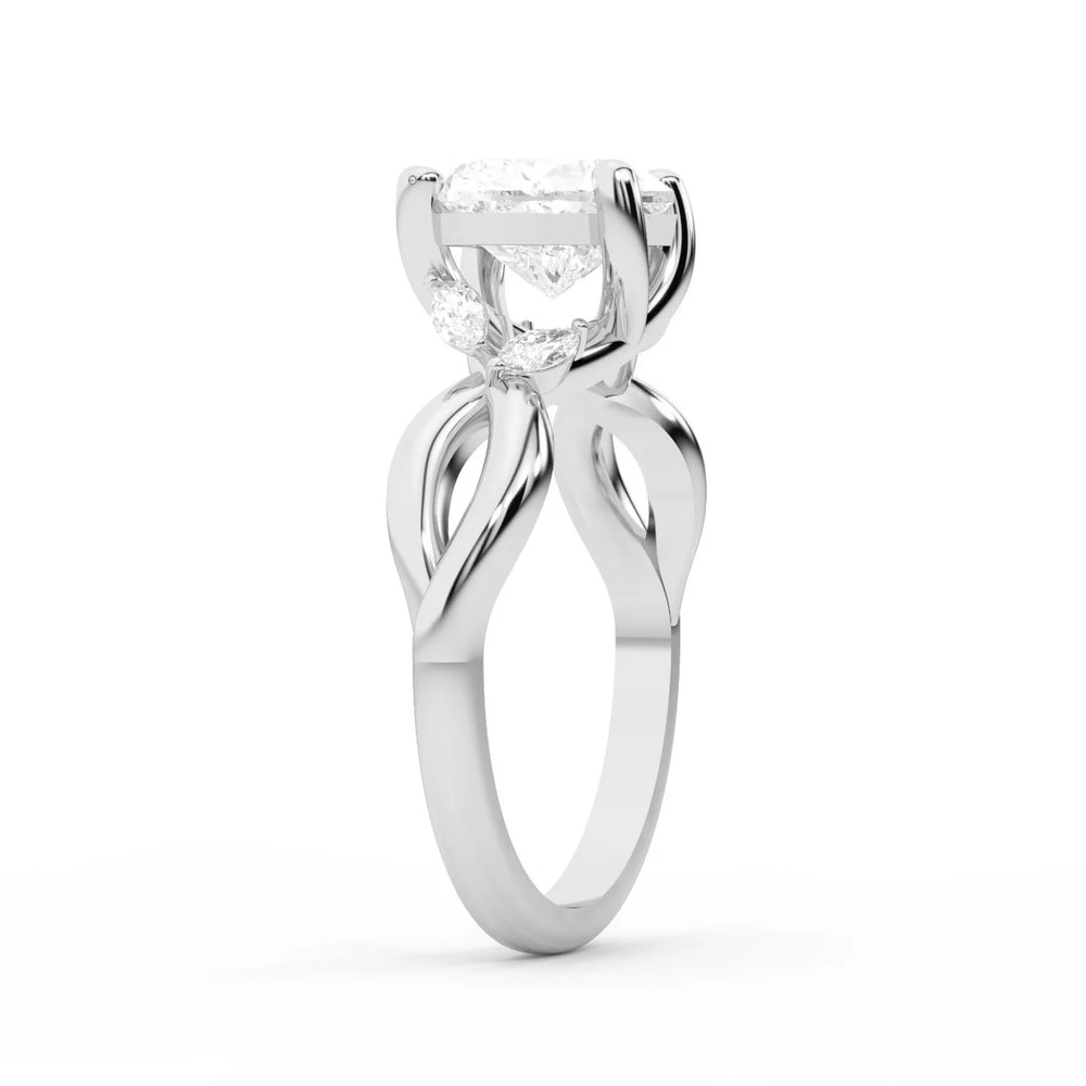 Luna Glow Twisted Round Diamond Engagement Ring