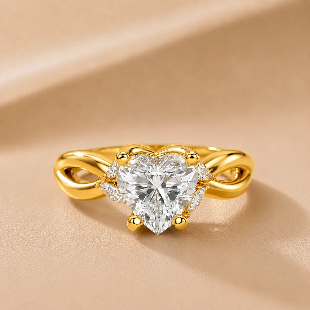 Luna Glow Twisted Round Diamond Engagement Ring