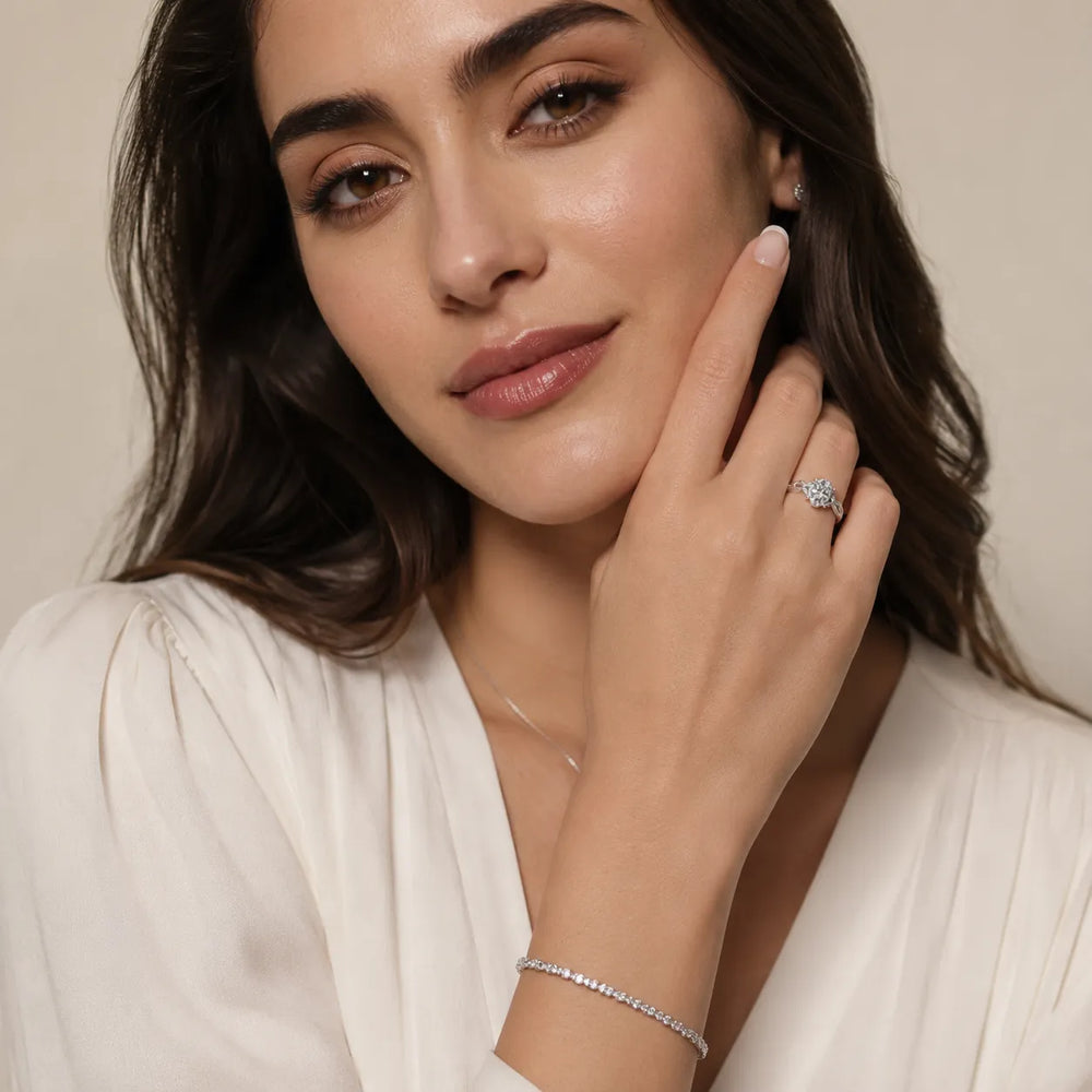 Luna Glow Twisted Round Diamond Engagement Ring