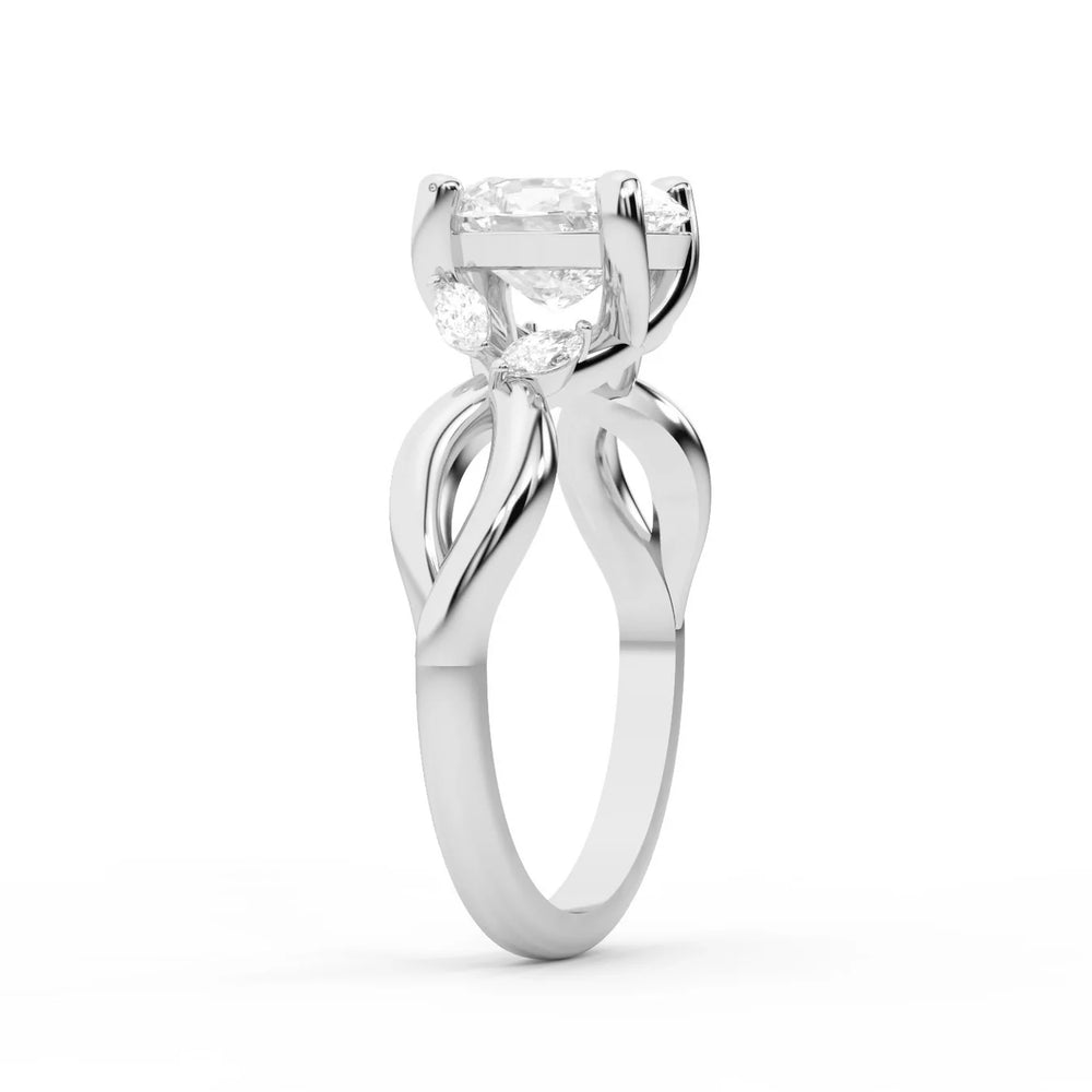 Luna Glow Twisted Round Diamond Engagement Ring