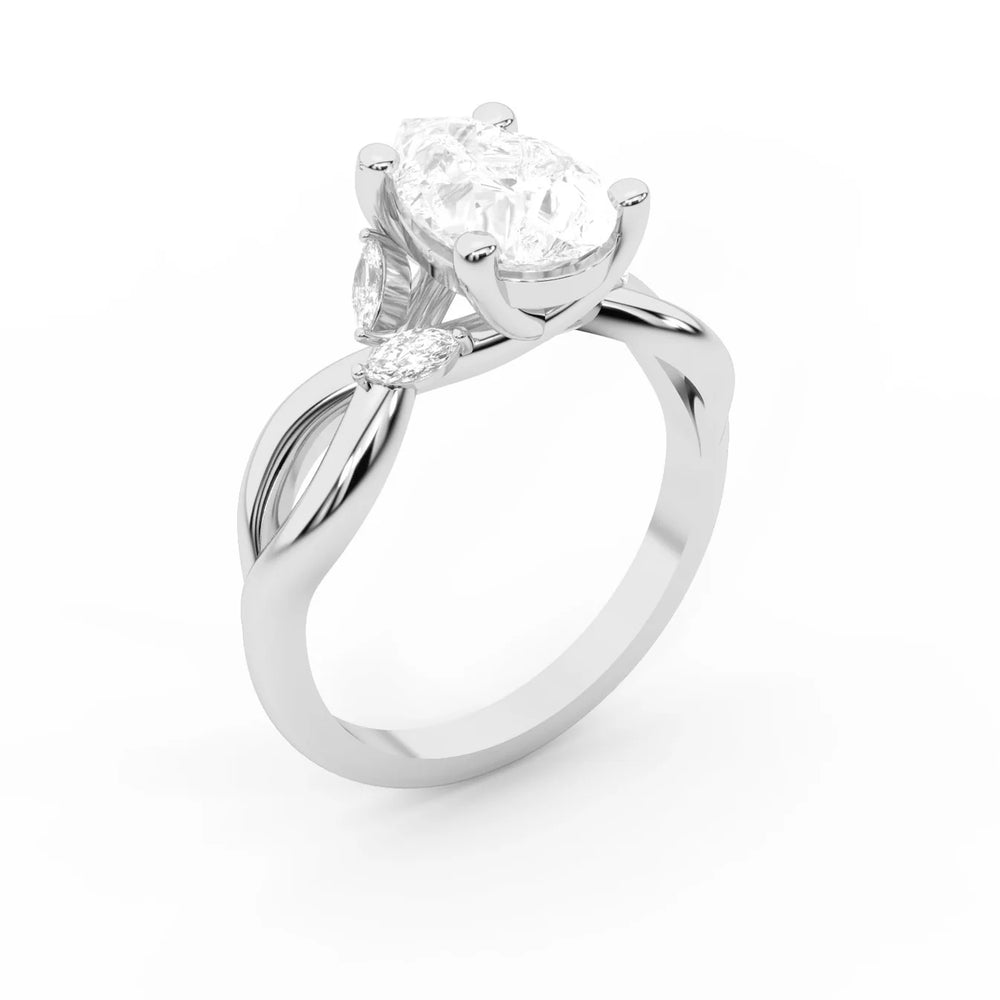 Luna Glow Twisted Round Diamond Engagement Ring