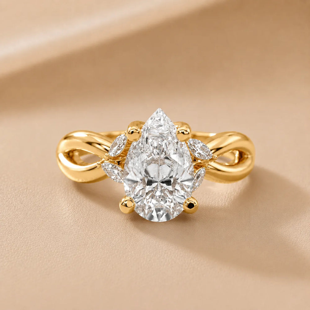 Luna Glow Twisted Round Diamond Engagement Ring