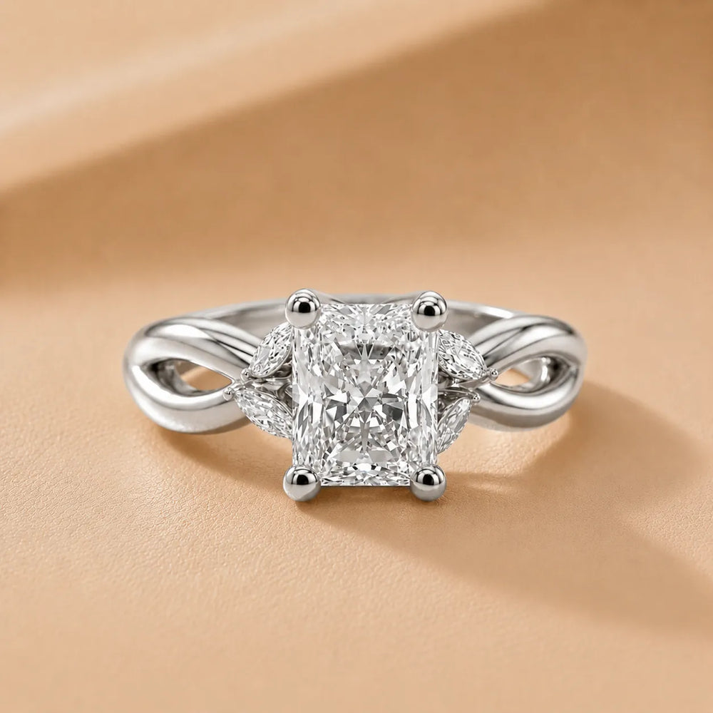 Luna Glow Twisted Round Diamond Engagement Ring