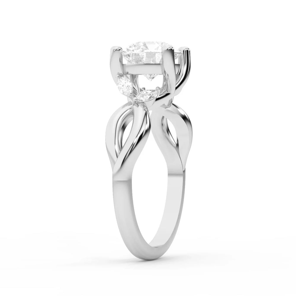 Luna Glow Twisted Round Diamond Engagement Ring