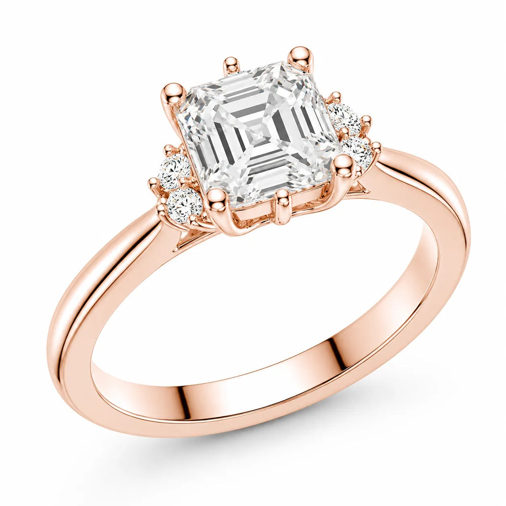 Luxury Cut Diamond Ring with Diamond Halo Accents