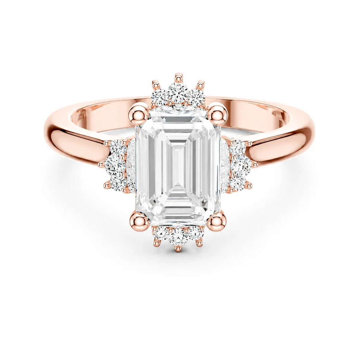 Luxury Cut Diamond Ring with Diamond Halo Accents