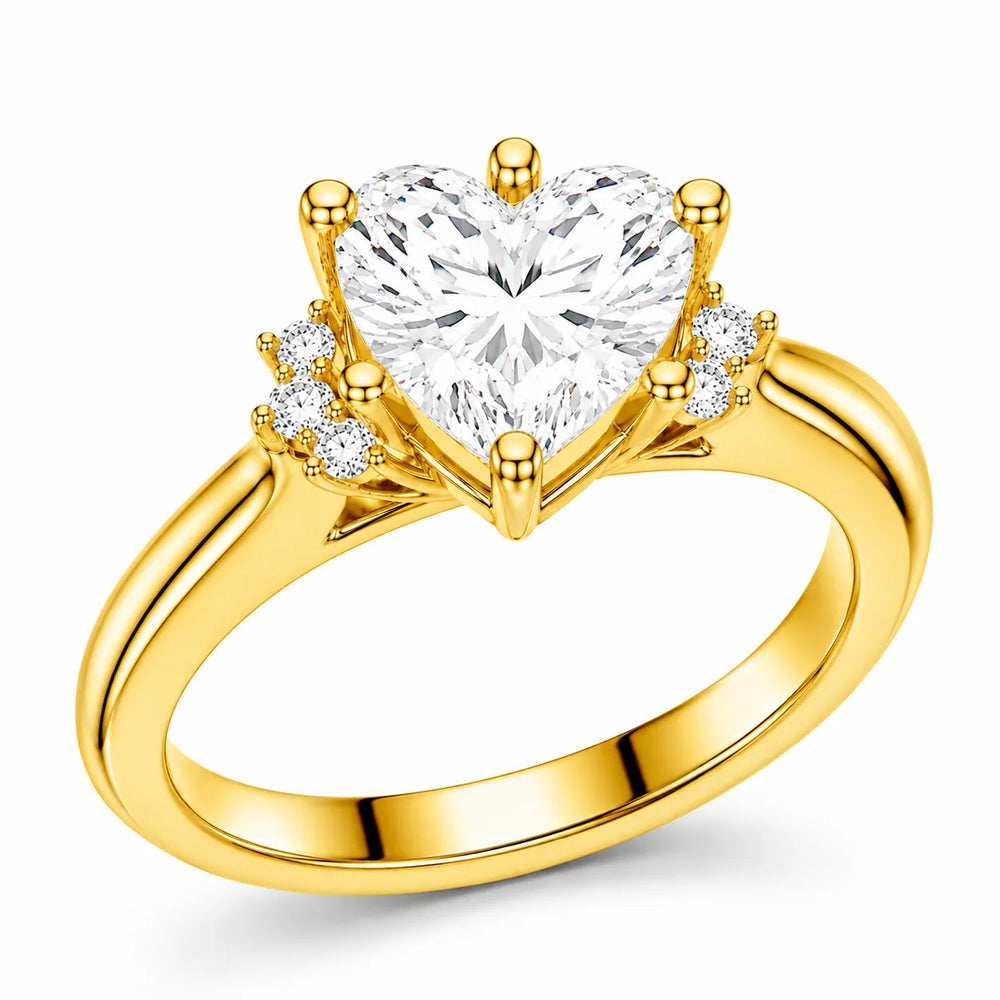 Luxury Cut Diamond Ring with Diamond Halo Accents