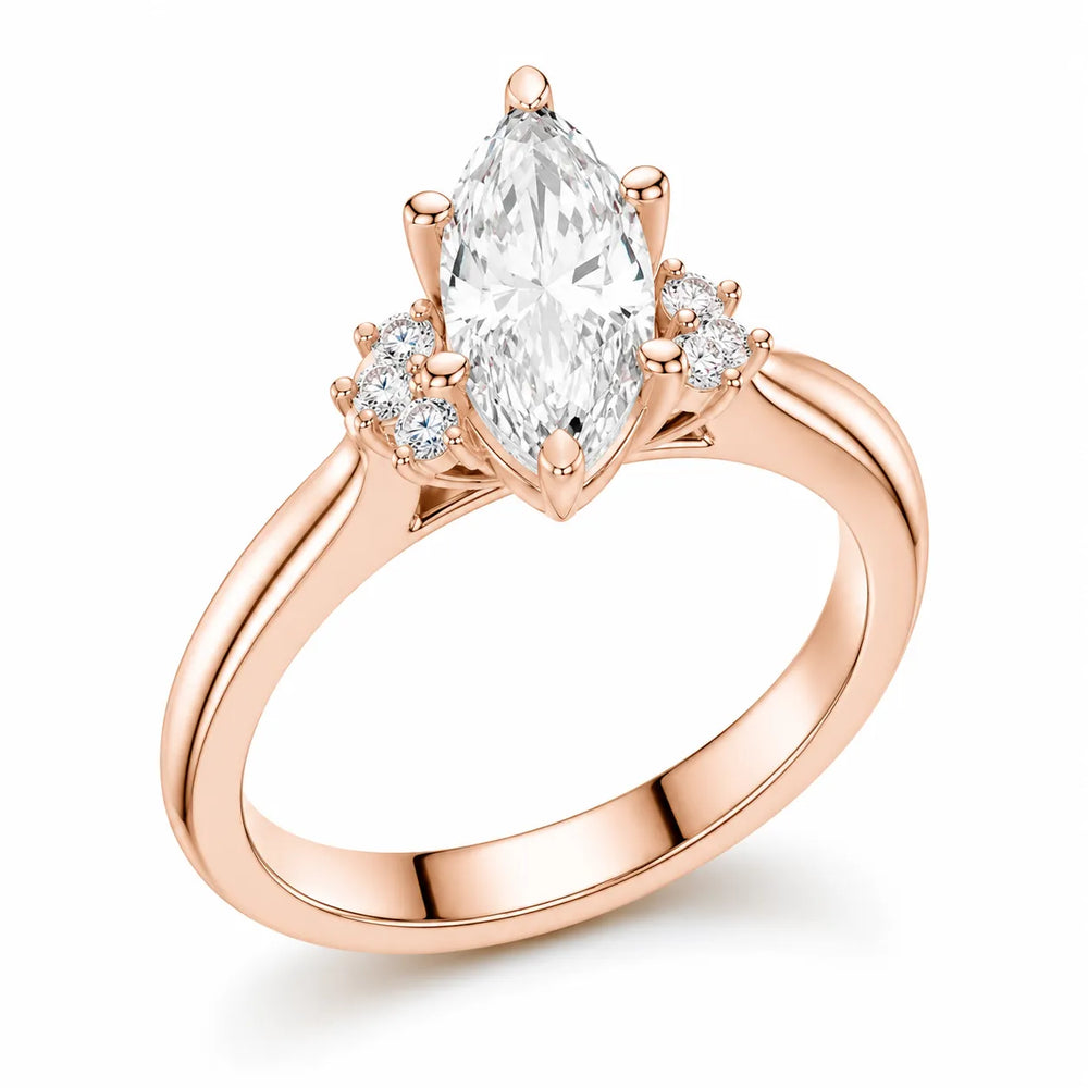 Luxury Cut Diamond Ring with Diamond Halo Accents