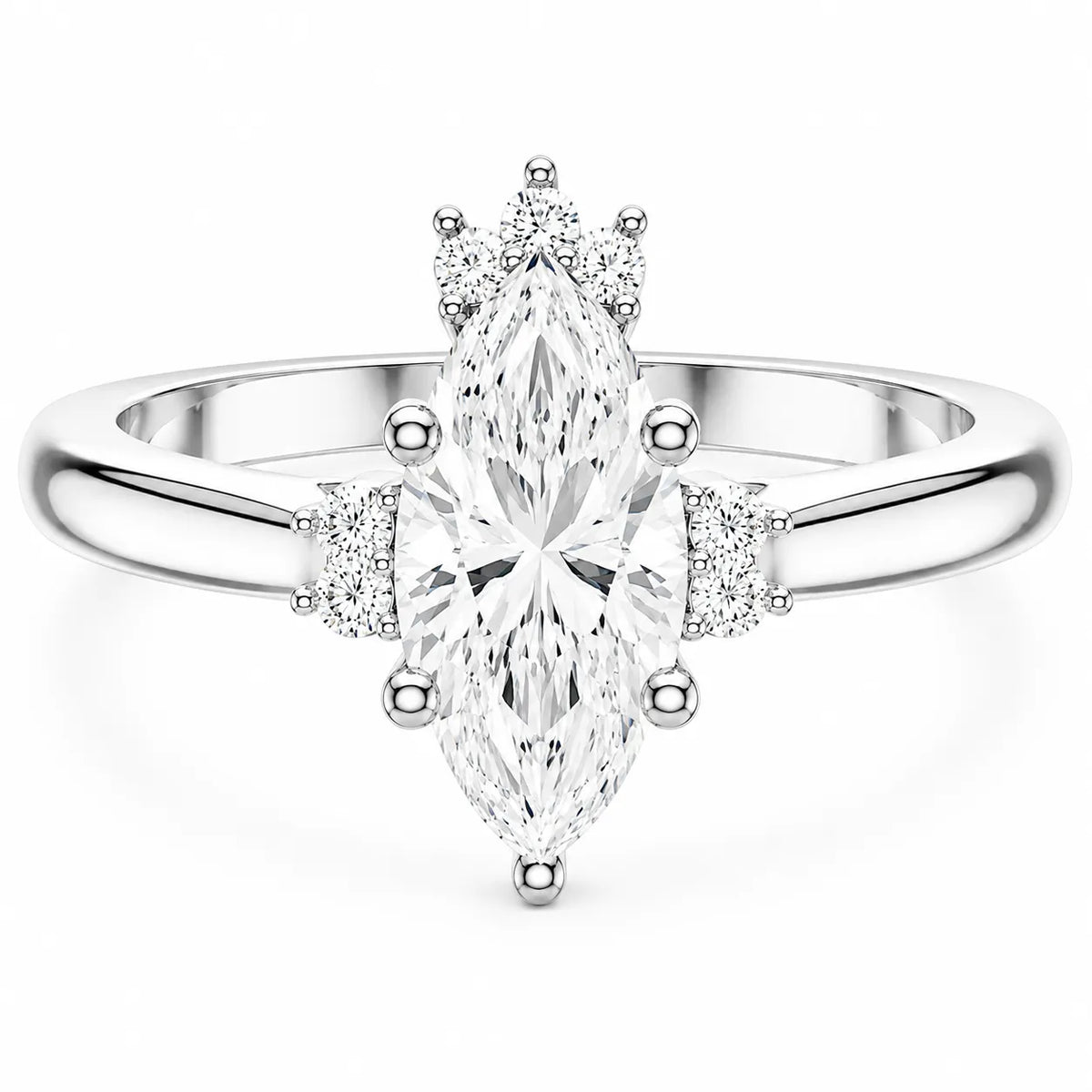 Luxury Cut Diamond Ring with Diamond Halo Accents