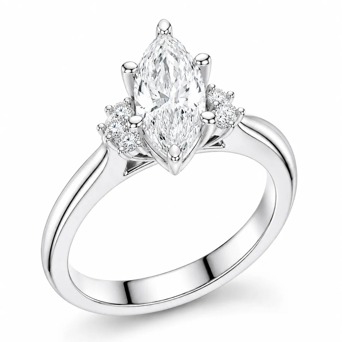 Luxury Cut Diamond Ring with Diamond Halo Accents