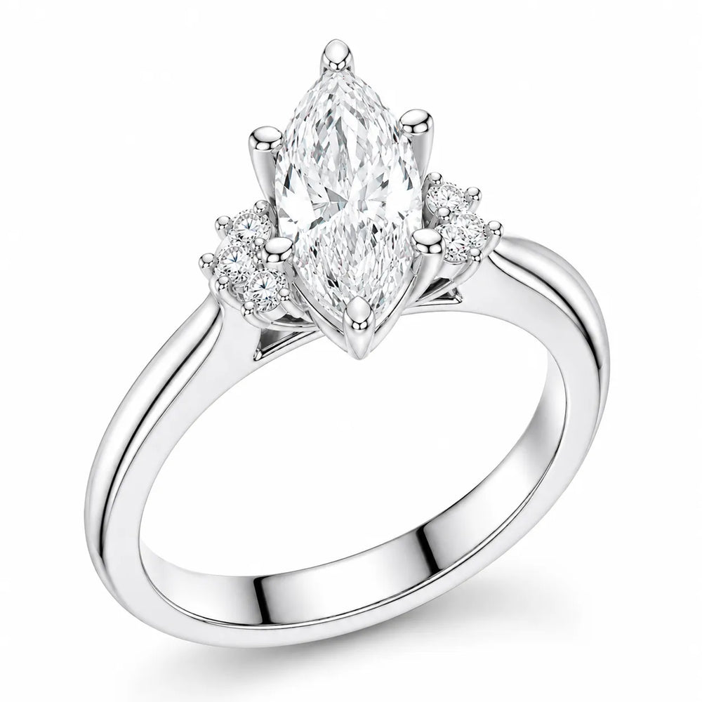 Luxury Cut Diamond Ring with Diamond Halo Accents