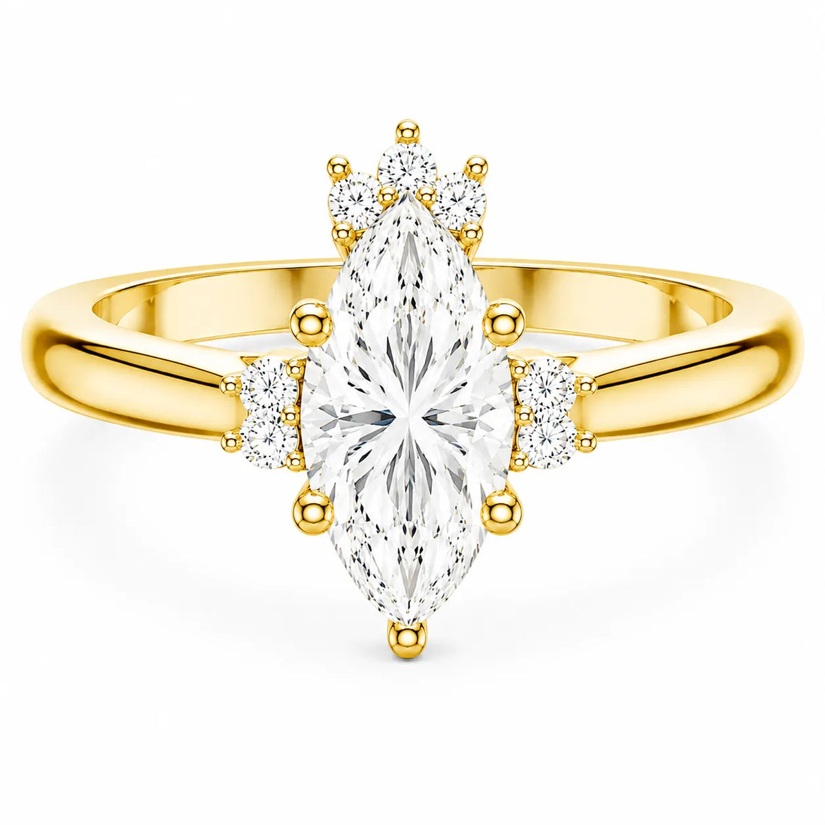 Luxury Cut Diamond Ring with Diamond Halo Accents