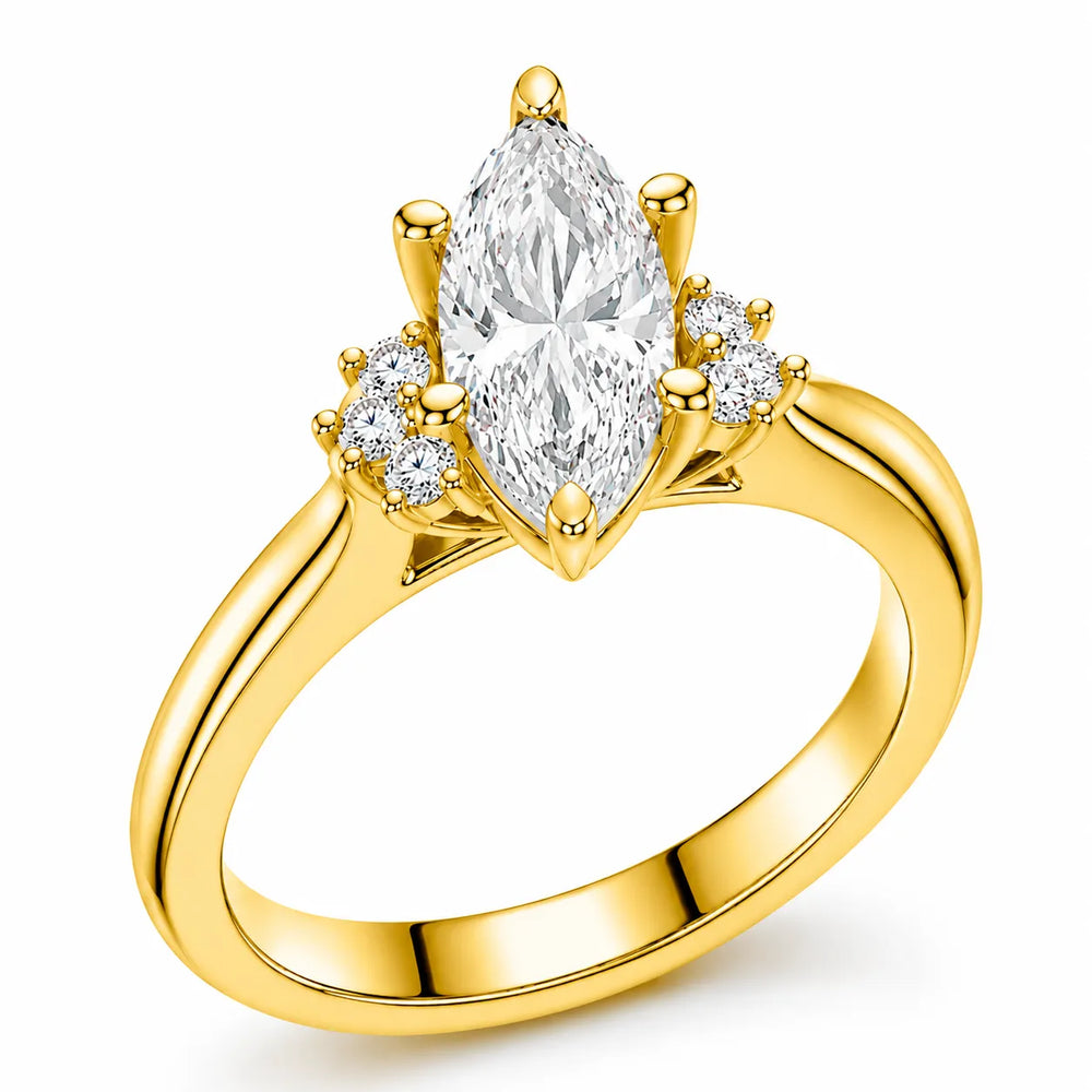 Luxury Cut Diamond Ring with Diamond Halo Accents