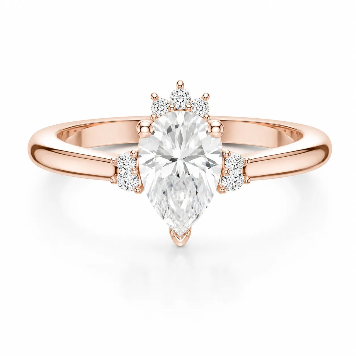 Luxury Cut Diamond Ring with Diamond Halo Accents