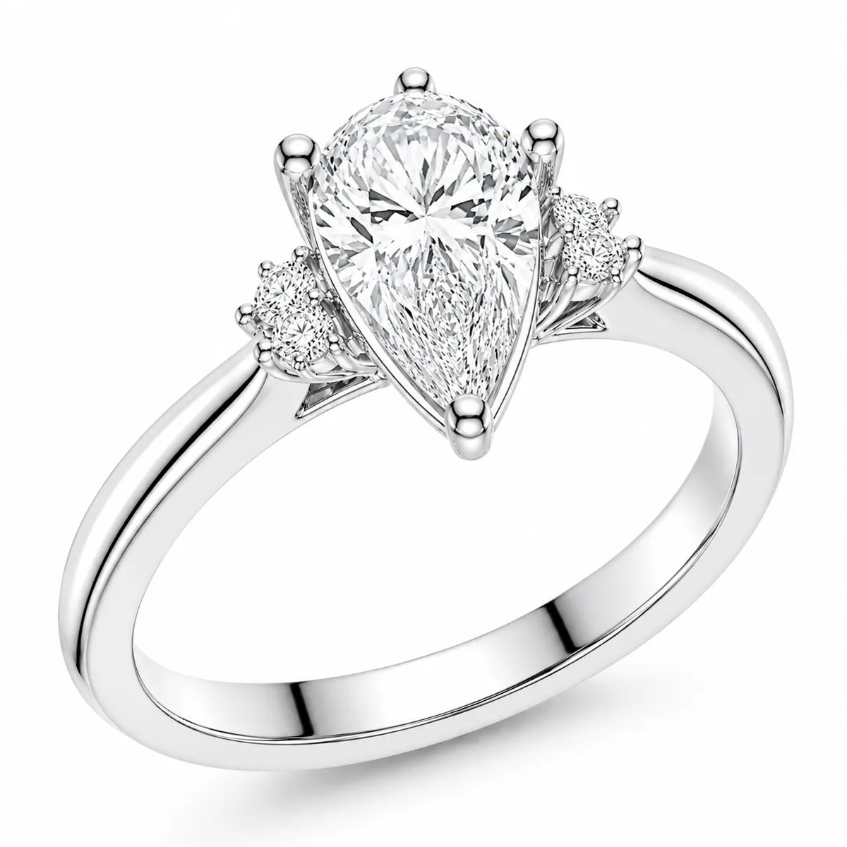 Luxury Cut Diamond Ring with Diamond Halo Accents