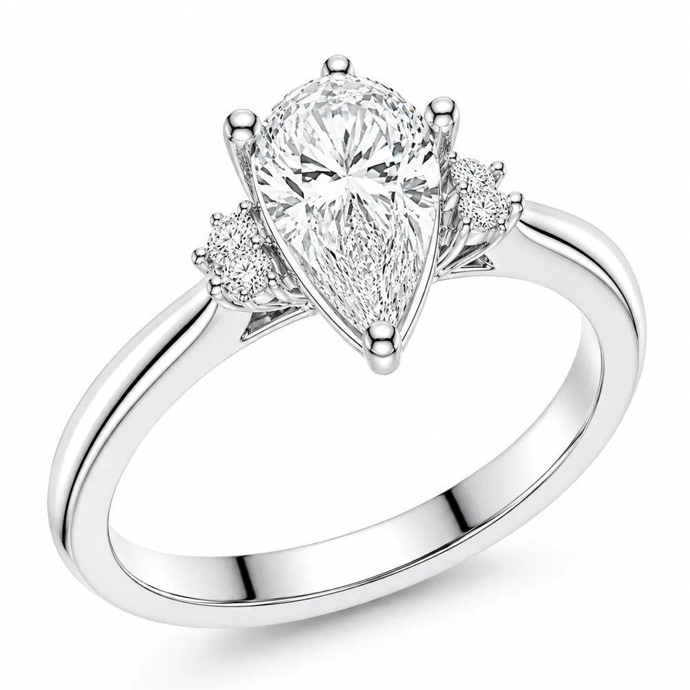 Luxury Cut Diamond Ring with Diamond Halo Accents