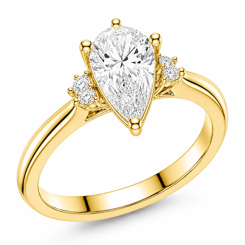 Luxury Cut Diamond Ring with Diamond Halo Accents