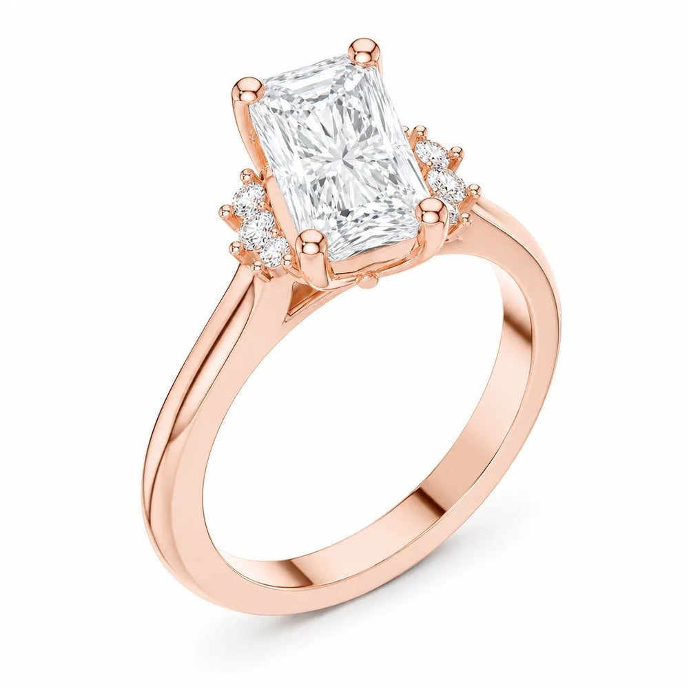 Luxury Cut Diamond Ring with Diamond Halo Accents