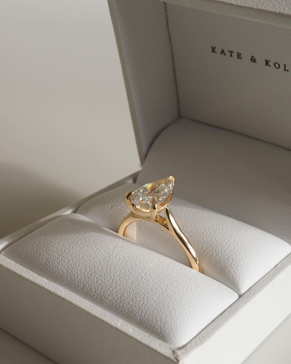 Elongated Pear Cut Labgrown Engagement Ring