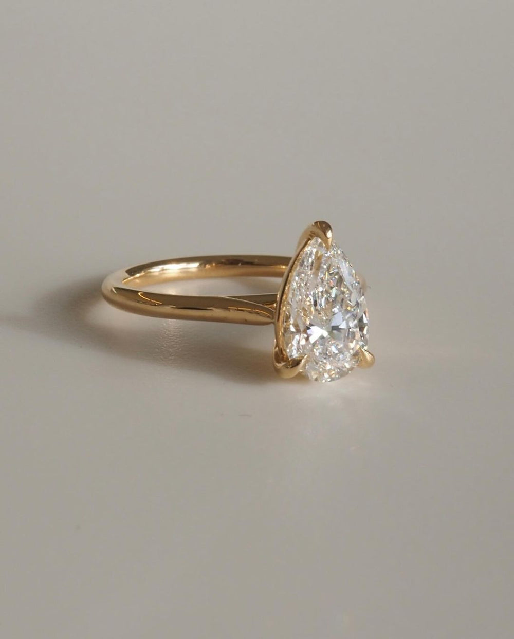 Elongated Pear Cut Labgrown Engagement Ring