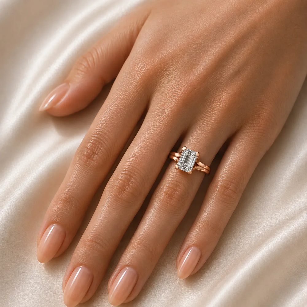 Elegant Solitaire Ring Set with Matching