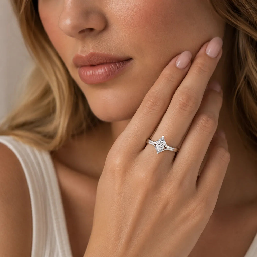 Elegant Solitaire Ring Set with Matching