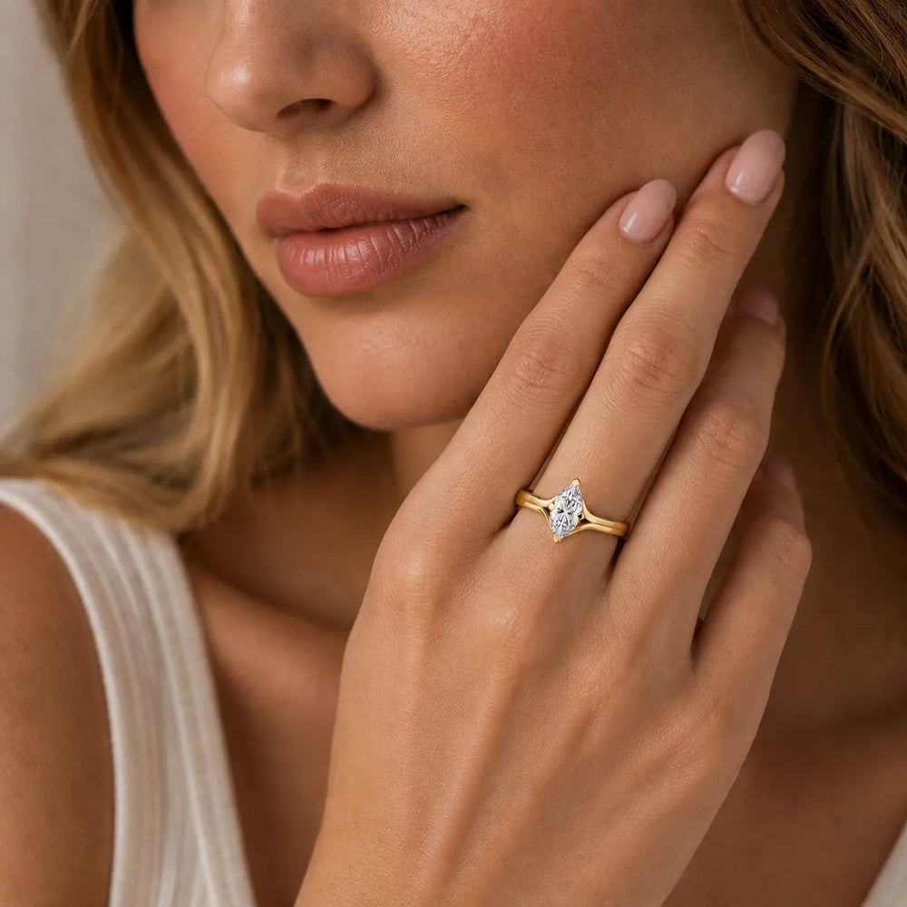 Elegant Solitaire Ring Set with Matching