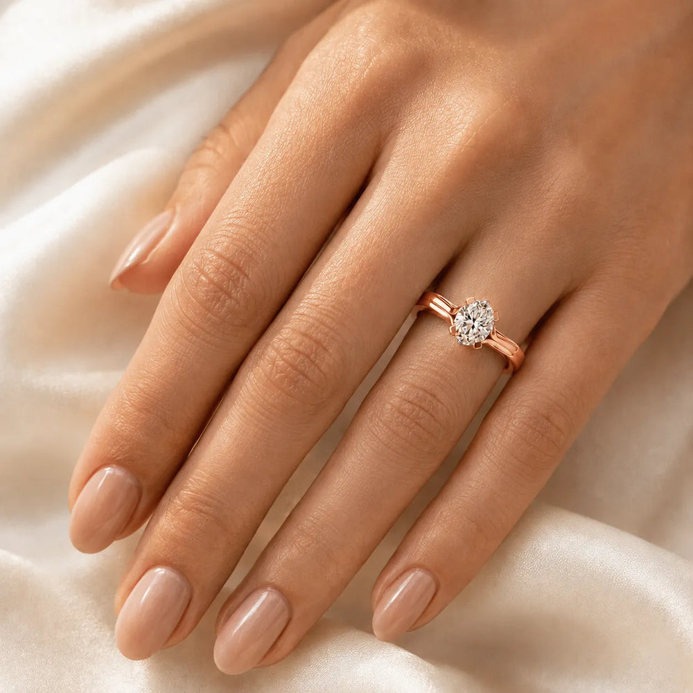 Elegant Solitaire Ring Set with Matching