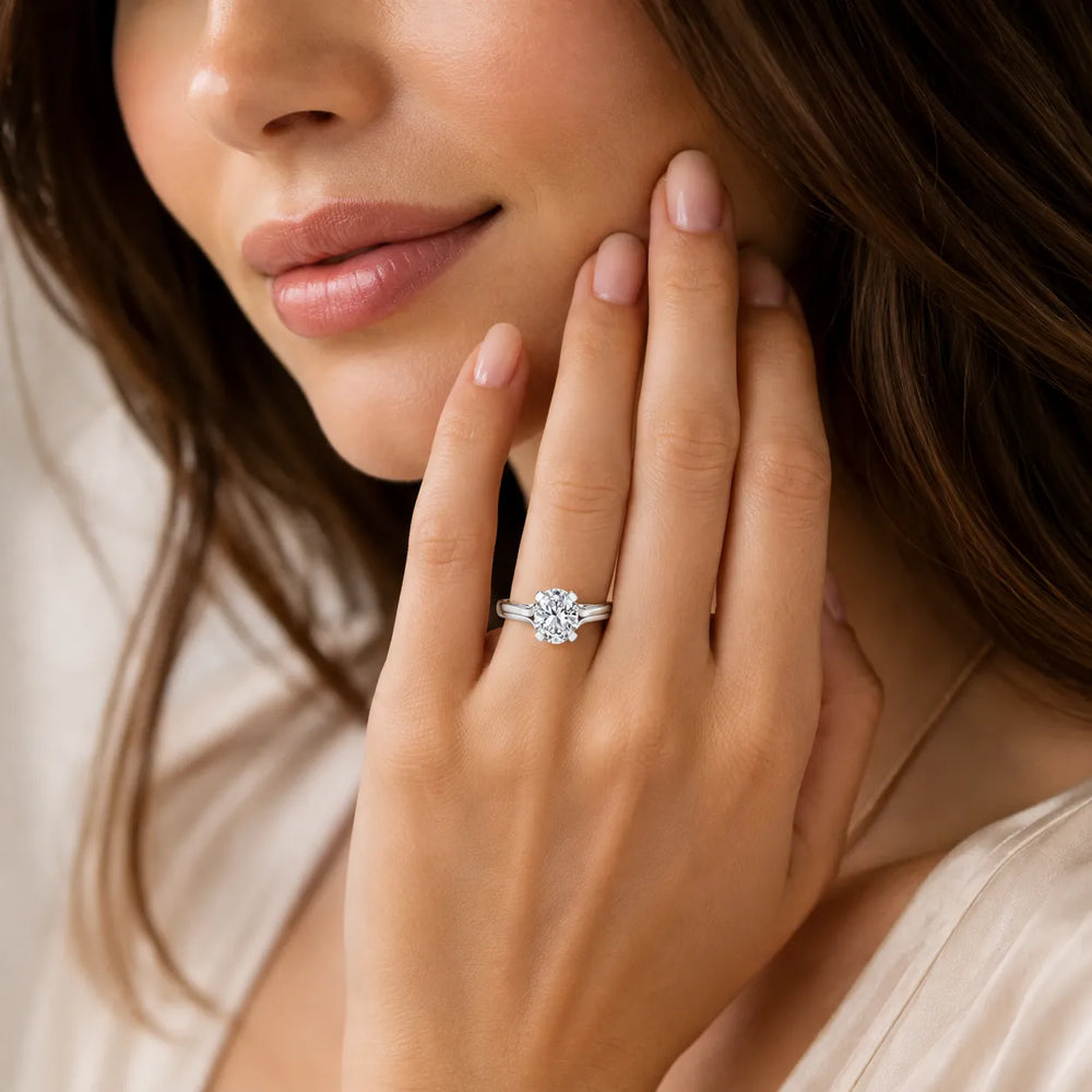 Elegant Solitaire Ring Set with Matching