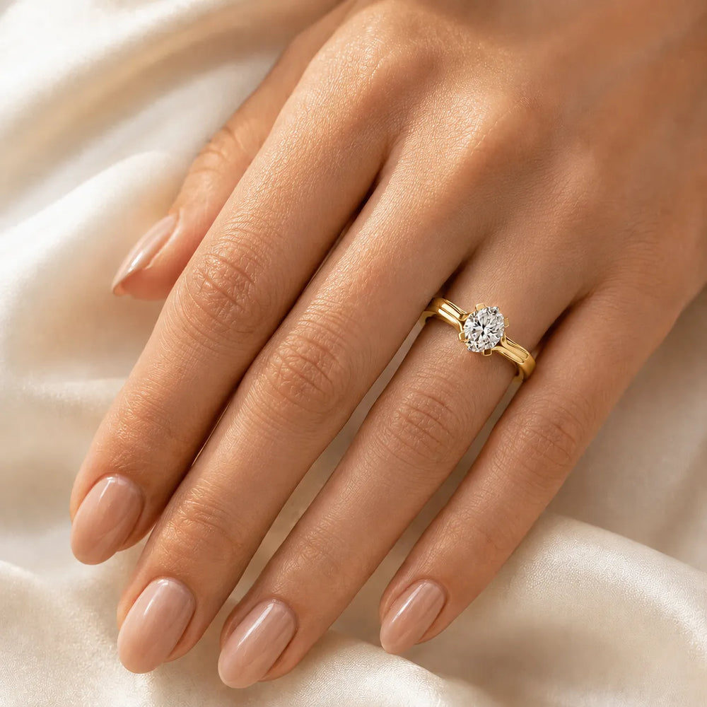 Elegant Solitaire Ring Set with Matching