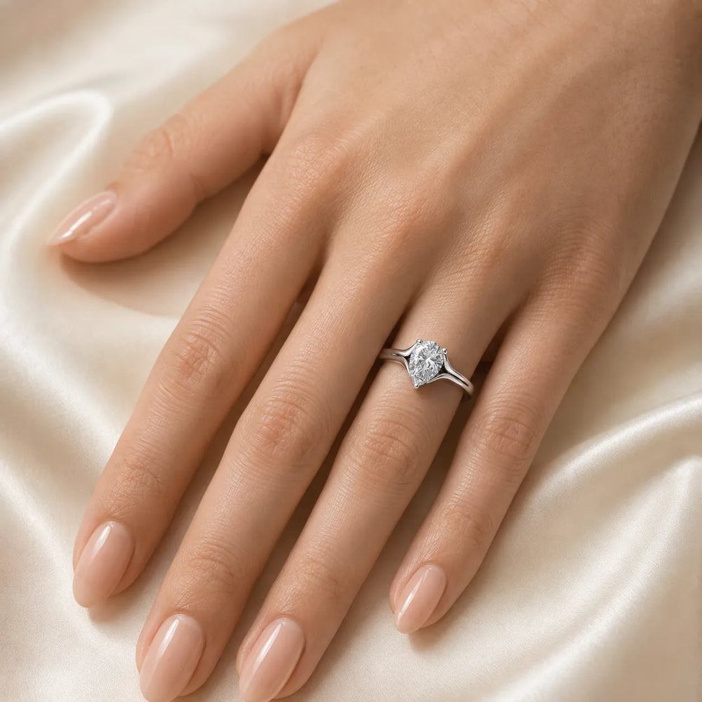 Elegant Solitaire Ring Set with Matching