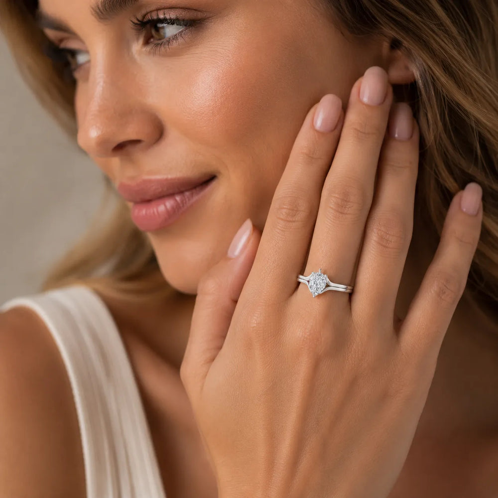 Elegant Solitaire Ring Set with Matching