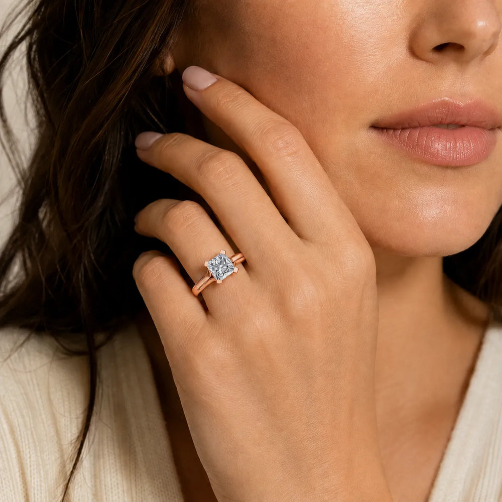 Elegant Solitaire Ring Set with Matching