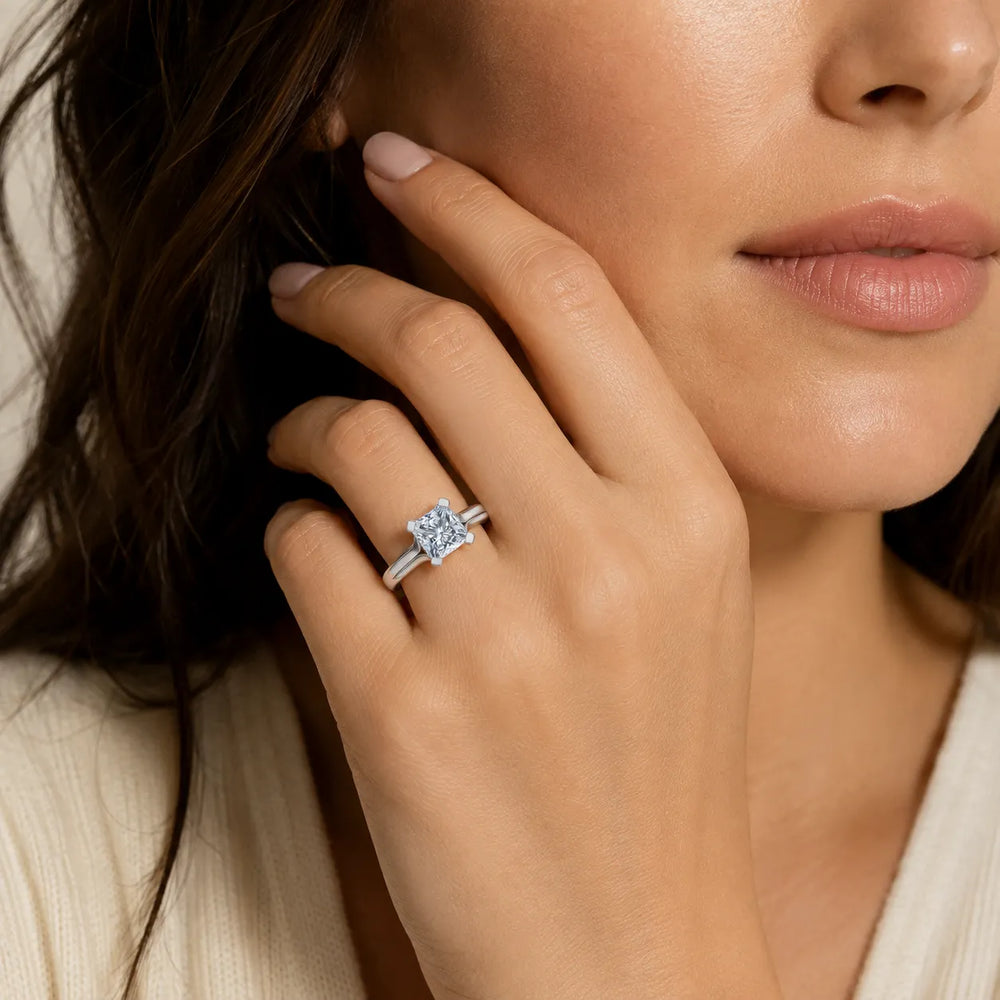 Elegant Solitaire Ring Set with Matching