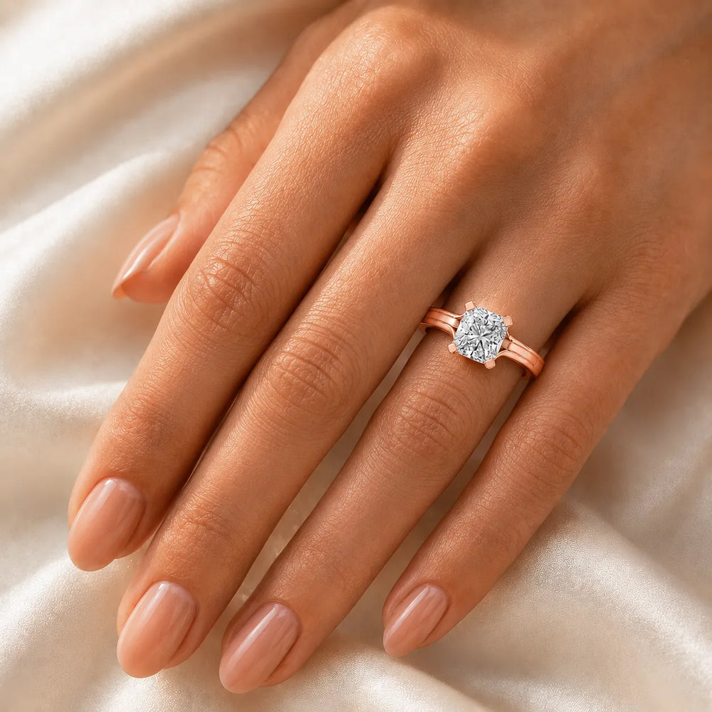 Elegant Solitaire Ring Set with Matching