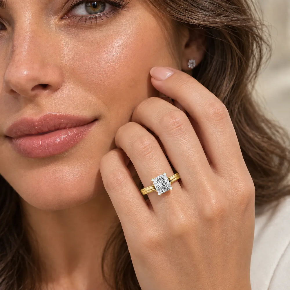 Elegant Solitaire Ring Set with Matching