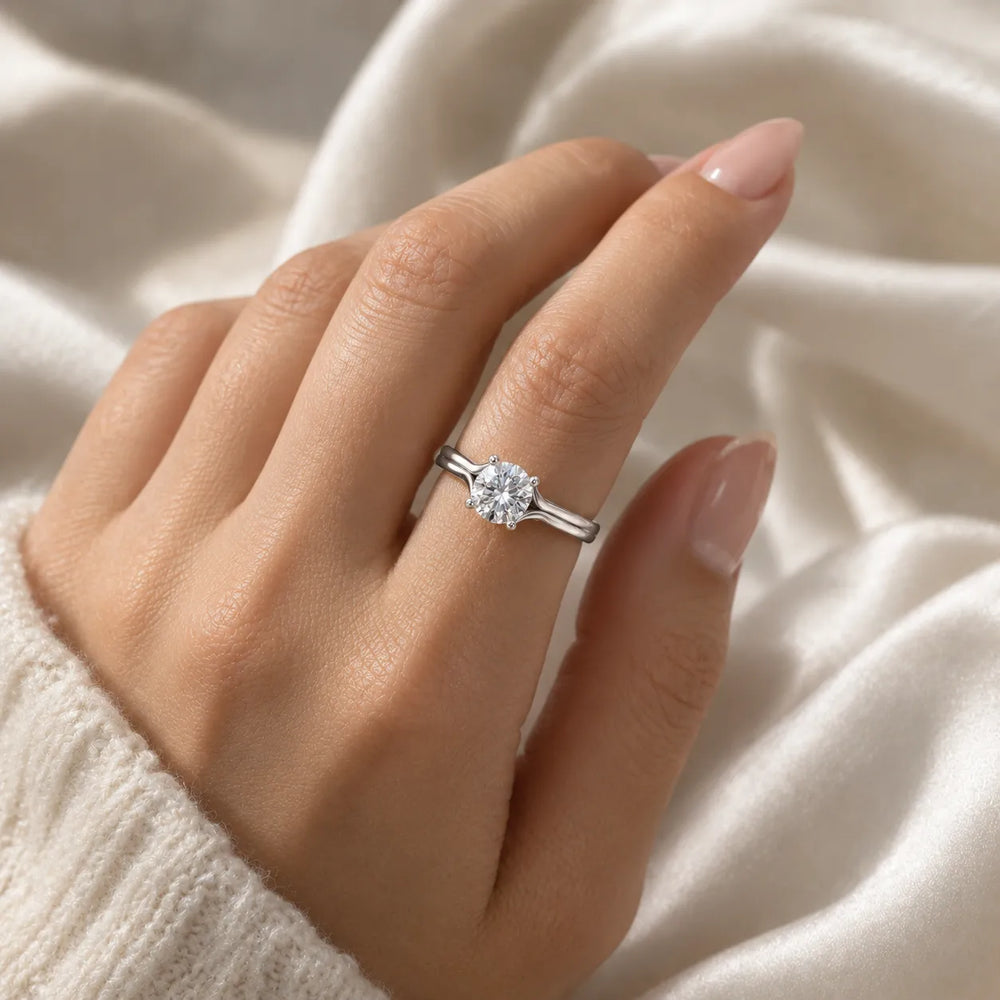 Elegant Solitaire Ring Set with Matching
