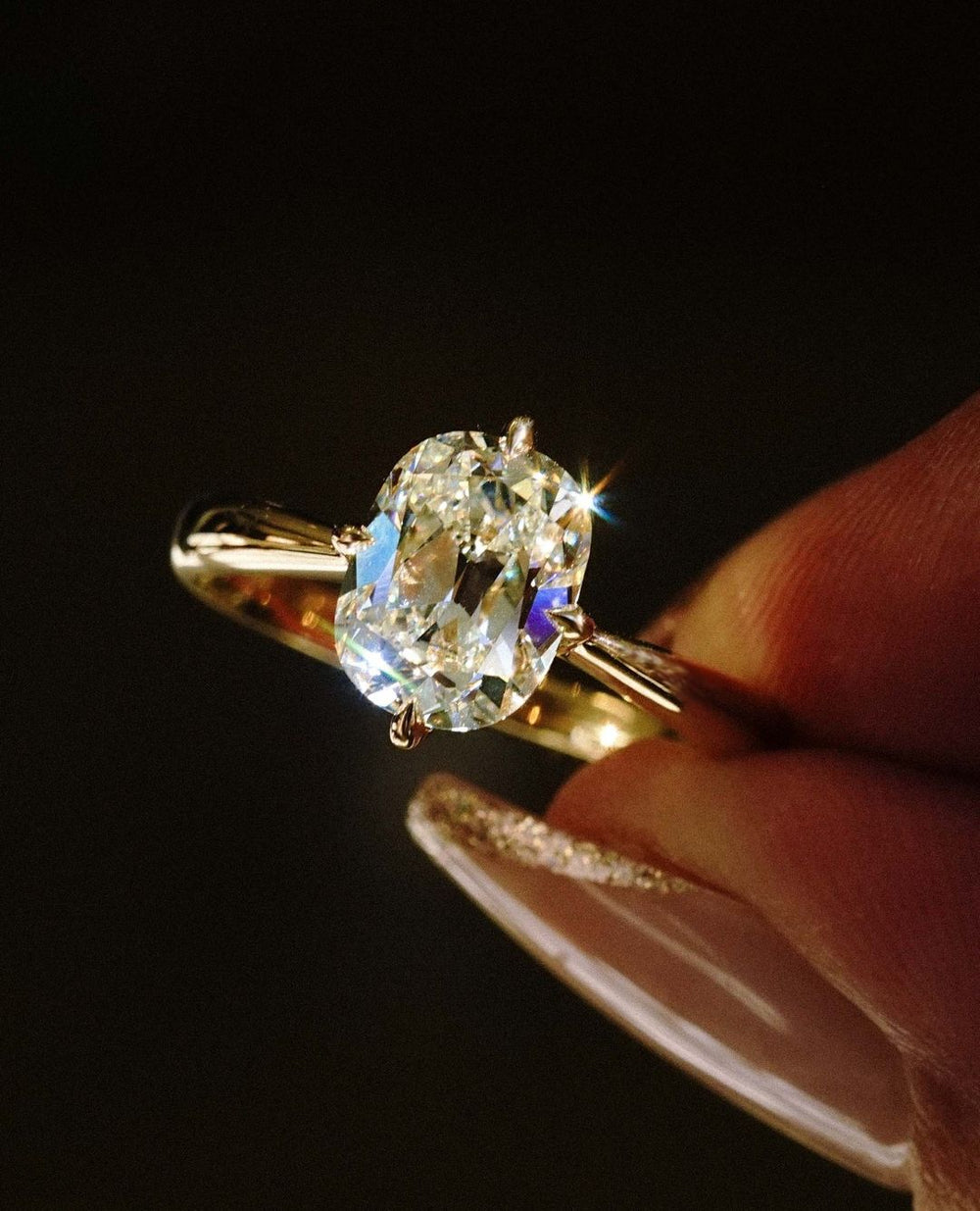 Old mine Cushion Cut Labgrown Engagement Ring