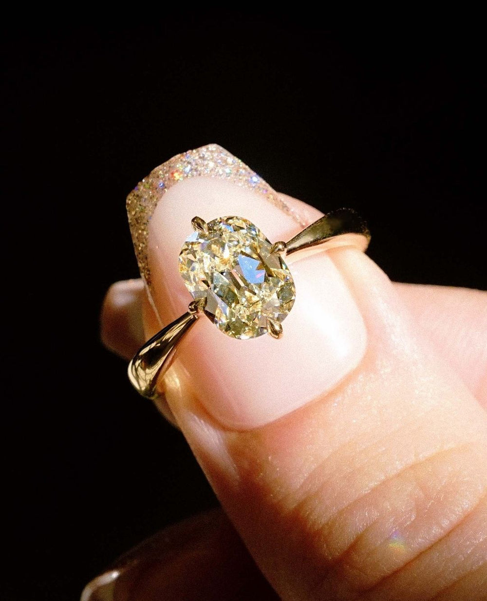 Old mine Cushion Cut Labgrown Engagement Ring