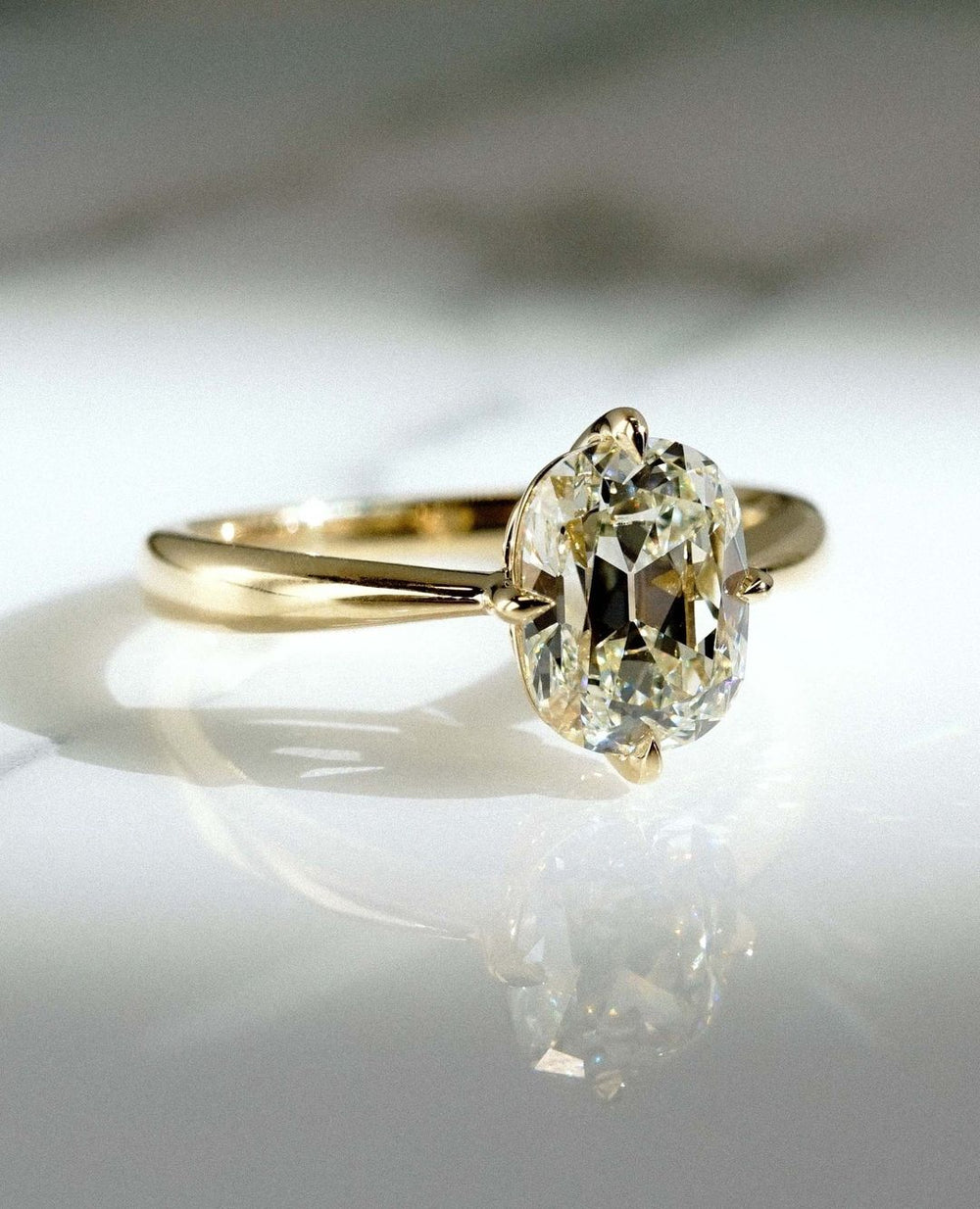 Old mine Cushion Cut Labgrown Engagement Ring