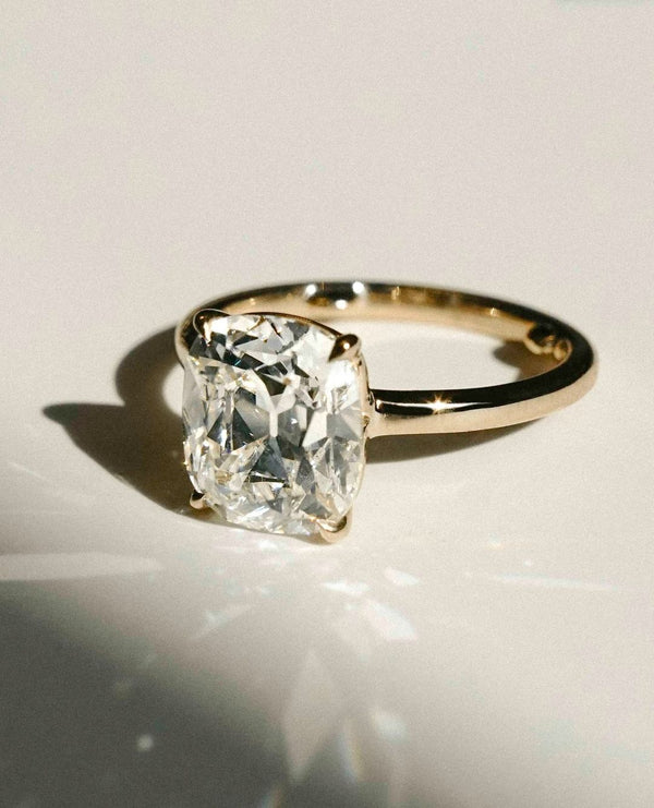 Old Mine Cushion Cut Labgrown Engagement Ring