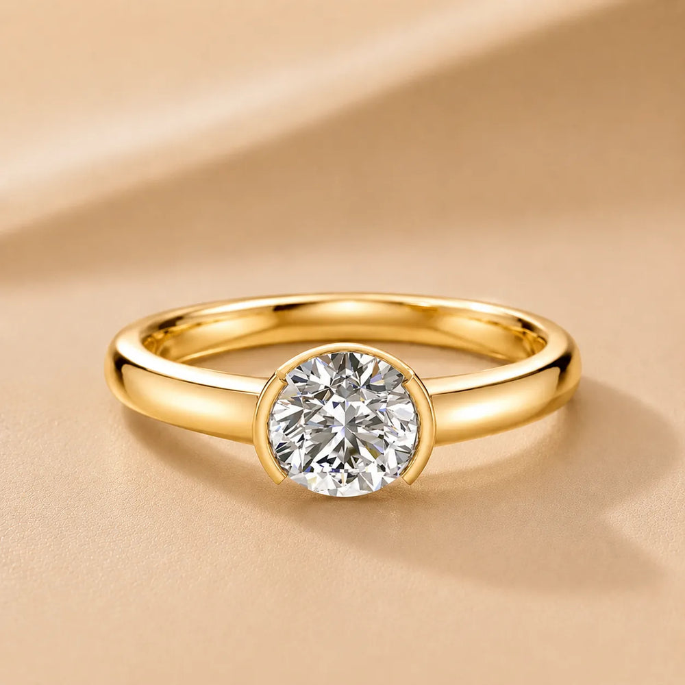Modern Bezel-Inspired Solitaire Engagement Ring