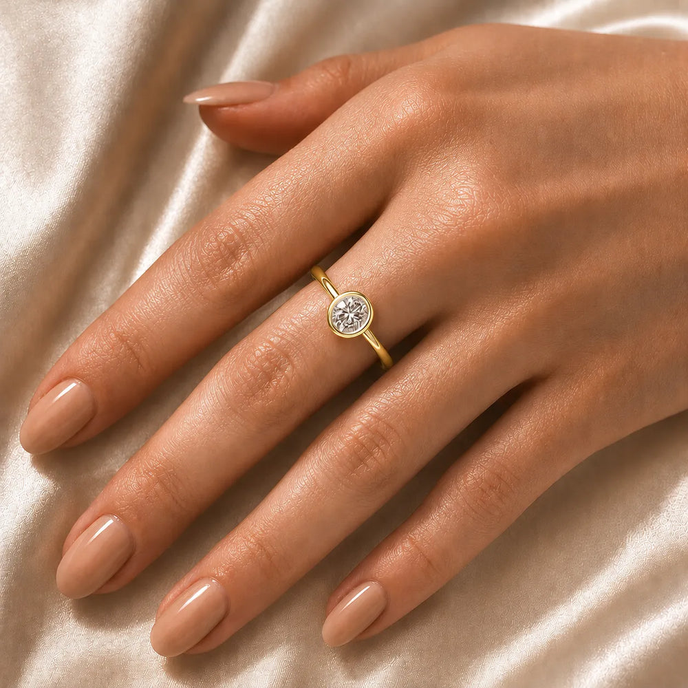Modern Bezel-Set Solitaire Ring