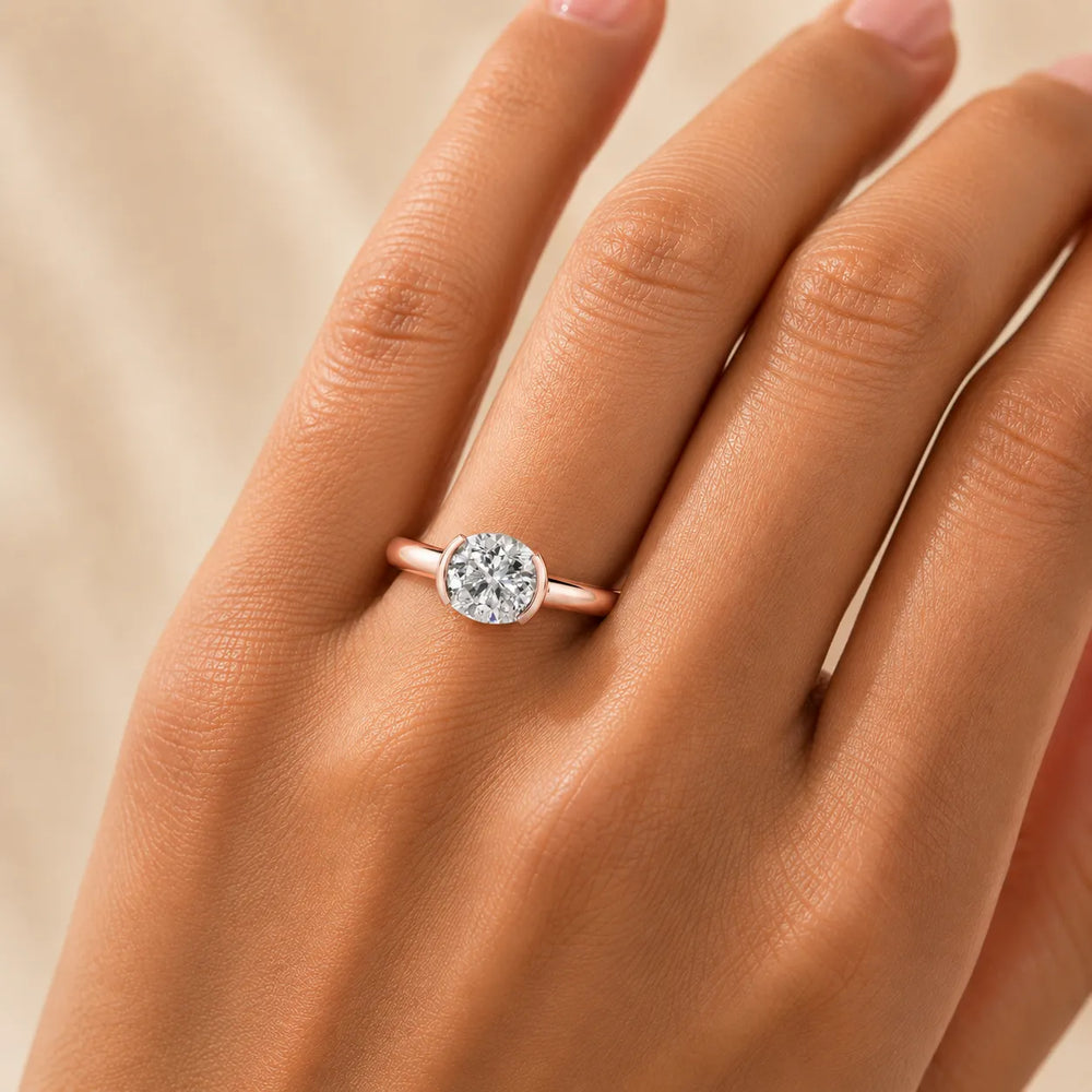 Modern Bezel-Inspired Solitaire Engagement Ring