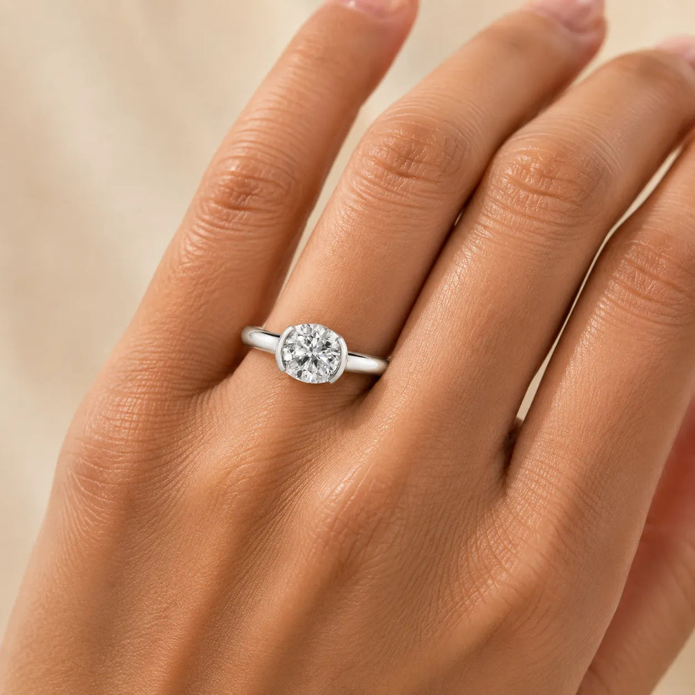 Modern Bezel-Inspired Solitaire Engagement Ring
